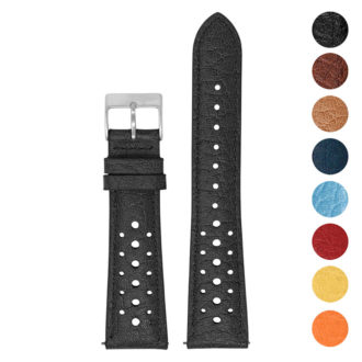ra6 Gallery DASSARI Perforated Leather Rally Watch Band Strap 18mm 19mm 20mm 21mm 22mm