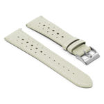 ra6.22 Angle Ivory DASSARI Perforated Leather Rally Watch Band Strap 18mm 19mm 20mm 21mm 22mm