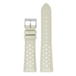 ra6.22 Main Ivory DASSARI Perforated Leather Rally Watch Band Strap 18mm 19mm 20mm 21mm 22mm