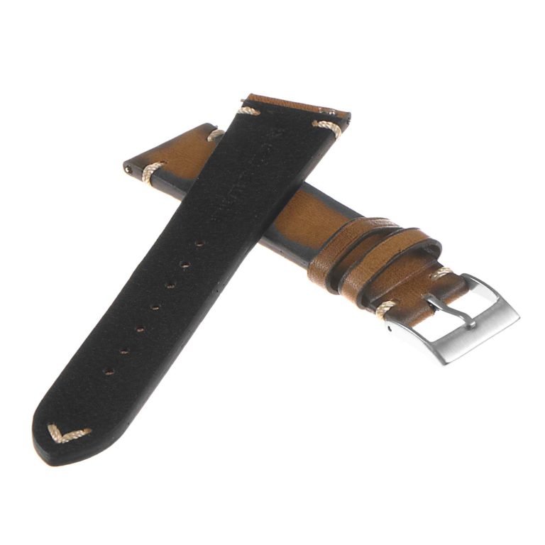 DASSARI Regal II Vintage Leather Quick Release Strap w/ Hand Sewn ...