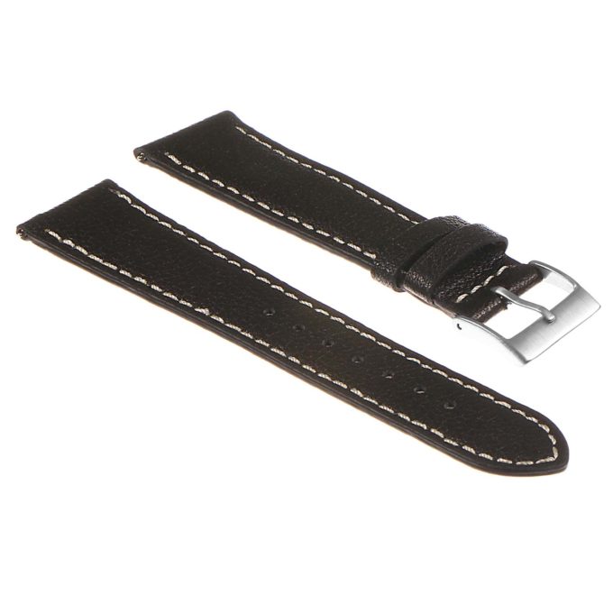 Ds11.1 Peable Fnish Leather Strap In Black