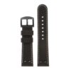 ds14.1.mb DASSARI Vintage Leather Watch Strap in Black w Matte Black Buckle 3