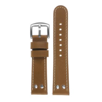 DASSARI Vintage Leather Pilot Watch Band w/ Rivets | StrapsCo