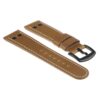 Ds14.17.mb DASSARI Vintage Leather Watch Strap In Beige W Matte Black Buckle