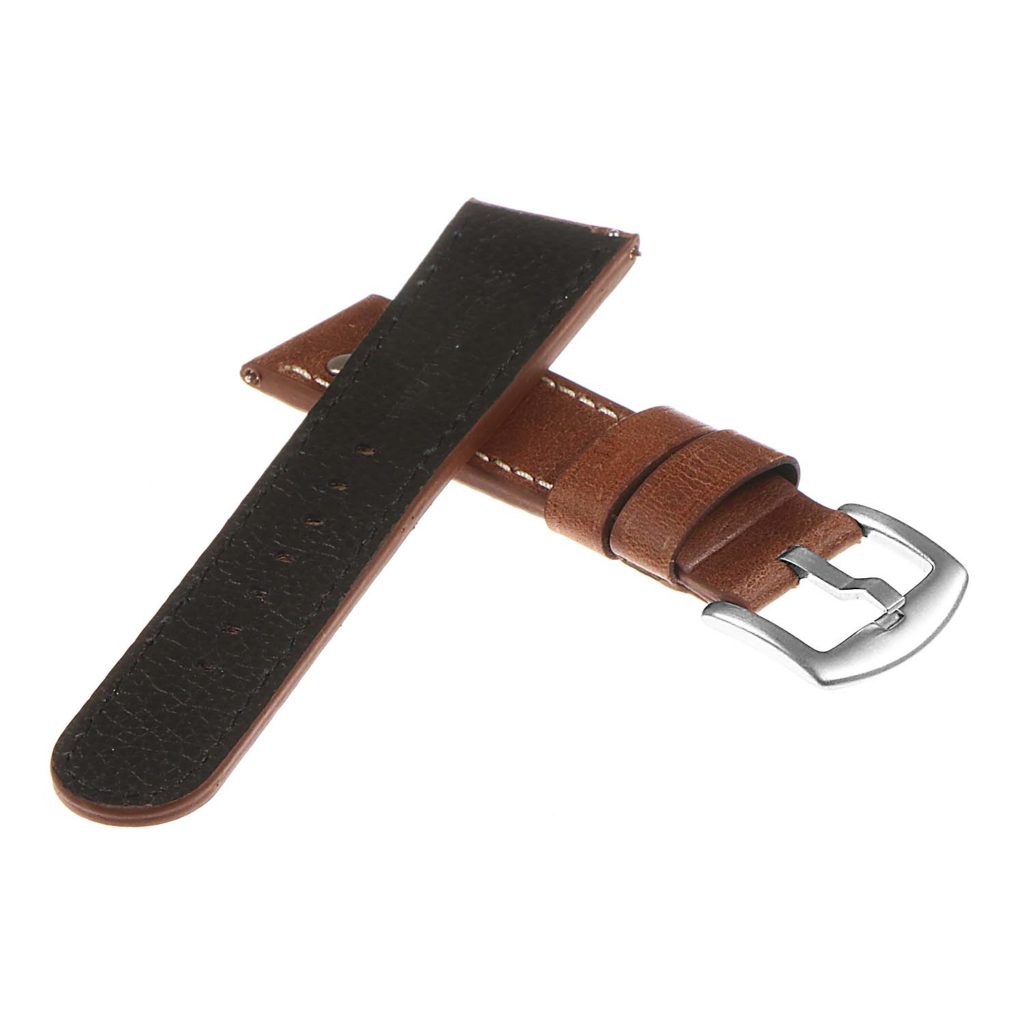 DASSARI Vintage Leather Pilot Watch Band w/ Silver Rivets | StrapsCo