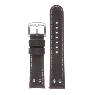 DASSARI Vintage Leather Pilot Watch Band w/ Silver Rivets | StrapsCo