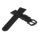 Ds15.1.22.mb Dassari Leather Strap In Black W White Stitching W Matte Black Buckle 2