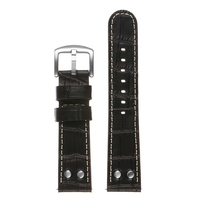 Ds16.1 DASSARI Leather Croc Embossed Quick Realese Strap In Black 3