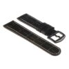 ds16.1 DASSARI Leather Croc embossed Quick Realese Strap w Matte Black Buckle in Black