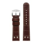 Ds16.2 DASSARI Leather Croc Embossed Quick Realese Strap In Brown 3