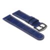 ds16.5 DASSARI Leather Croc embossed Quick Realese Strap w Matte Black Buckle in Blue
