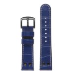 ds16.5 DASSARI Leather Croc embossed Quick Realese Strap w Matte Black Buckle in Blue 3