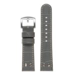 Ds16.7 DASSARI Leather Croc Embossed Quick Realese Strap In Grey 3