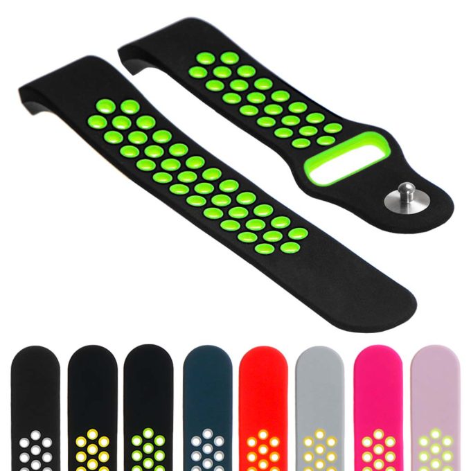 Fb.r13.1.11 Gallery Silicone Sport Band In Black And Green