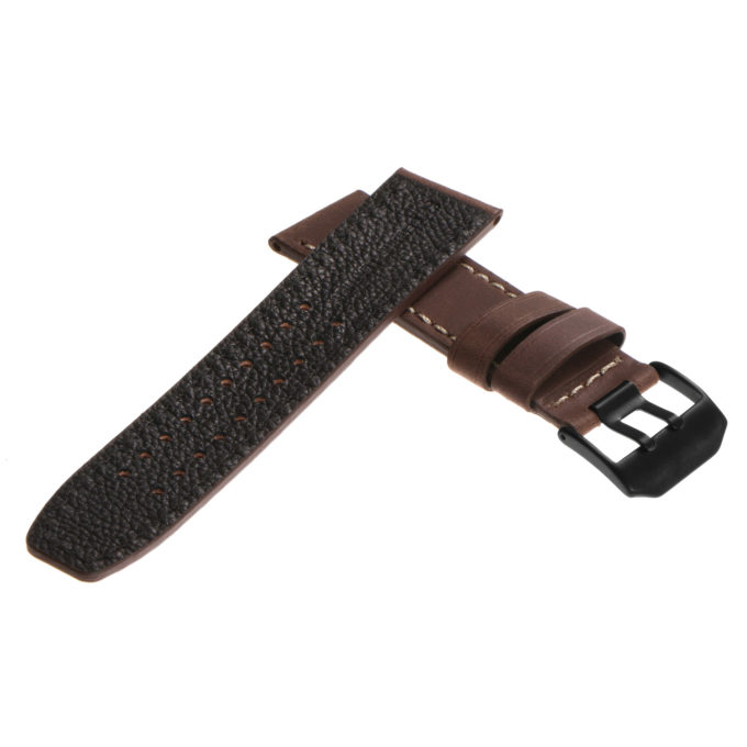imx1.2.mb Vintage Leather Strap in Brown with Matte Black Buckle 2