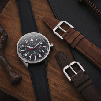 Custom navy blue epi leather pilot strap for IWC HDCLE74