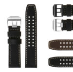 lmx2.1.bs Gallery Leather Strap in Black NEW
