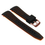 Pu6.1.12.rg Rubber Sport Strap With Rose Gold Buckle In Black And Orange 1
