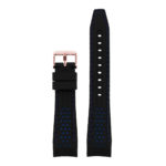 Pu6.1.5.rg Rubber Sport Strap With Rose Gold Buckle In Black And Blue