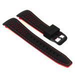 Pu6.1.6.mb Rubber Sport Strap With Matte Black Buckle In Black And Red 1