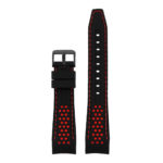 Pu6.1.6.mb Rubber Sport Strap With Matte Black Buckle In Black And Red