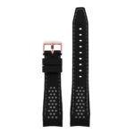 Pu6.1.7.rg Rubber Sport Strap With Rose Gold Buckle In Black And Grey