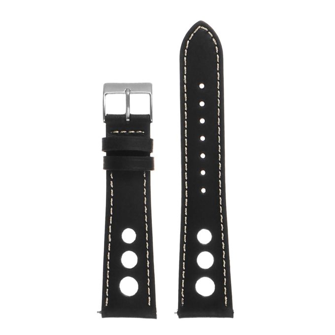 Ra4.1 Vintatge Leather Rally Watch Strap In Black 3