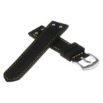 Pu10.1.10 Silicone Strap With Rivets In Black W Yellow Stitching 2