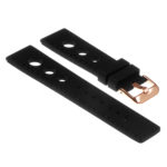 Pu11.1.1.rg Silicone Rally Strap In Black W Rose Gold Buckle