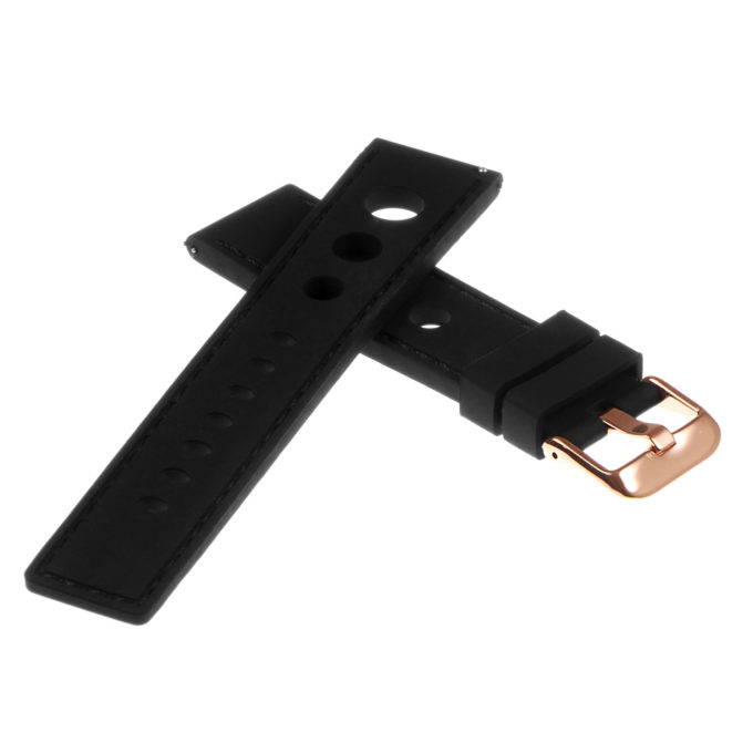 Pu11.1.1.rg Silicone Rally Strap In Black W Rose Gold Buckle 2