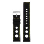 Pu11.1.10 Silicone Rally Strap In Black W Yellow Stitching 3