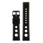 Pu11.1.10.mb Silicone Rally Strap In Black W Yellow Stitching W Matte Black Buckle 3
