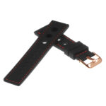 Pu11.1.6.rg Silicone Rally Strap In Black W Red Stitching W Rose Gold Buckle 2