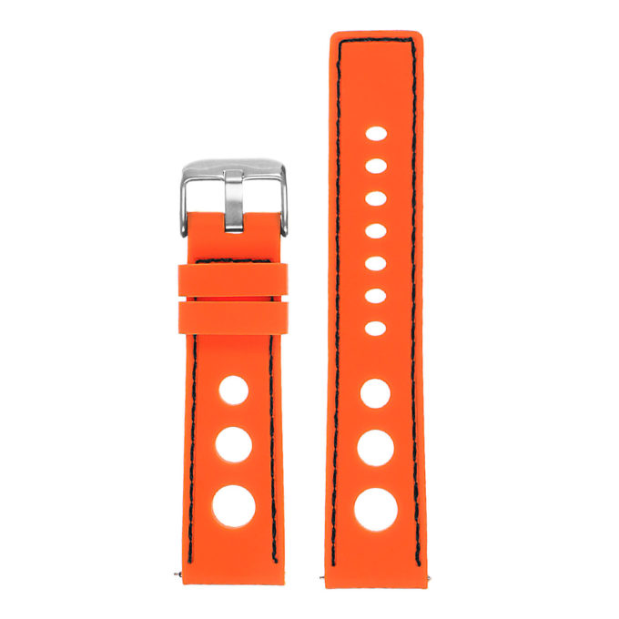 Pu11.12.1 Silicone Rally Strap In Orange W Black Stitching 3