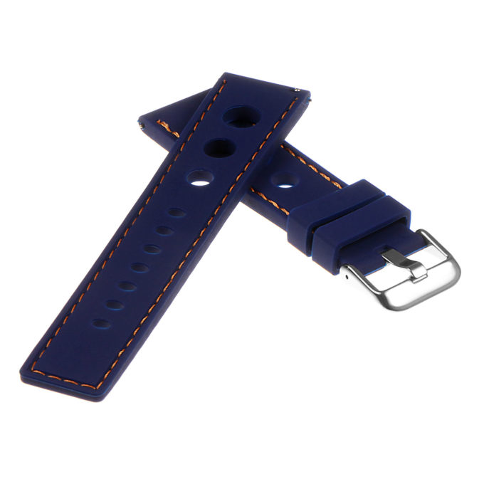 Pu11.5.12 Silicone Rally Strap In Blue W Orange Stitching 2