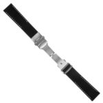 Pu12.1.22 Silcone Rubber Strap In Black W White Stitching 2