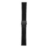 Rubber Strap In Black W White Stitching & Matte Black Clasp