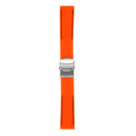 Pu12.12.1 Silcone Rubber Strap In Orange W Black Stitching 3