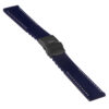 Rubber Strap In Blue W White Stitching & Matte Black Clasp