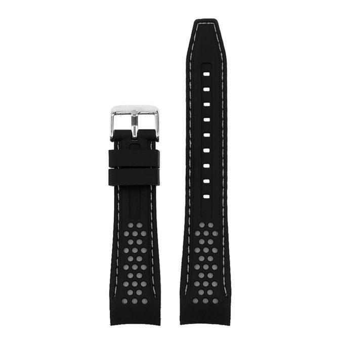 Pu6.1.7 Rubber Sport Strap In Black And Grey