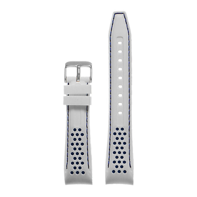 Pu6.22.5 Rubber Sport Strap In White And Blue 2