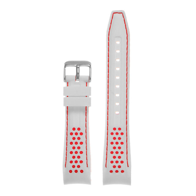 Pu6.22.6 Rubber Sport Strap In White And Red 2