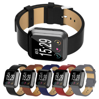 Fb.l5.1 Gallery Leather Strap For Versa In Black