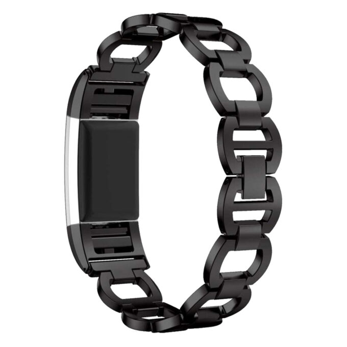 Fb.m50.mb Back Stainless Steel Bangle Bracelet In Matte Black Charge 2