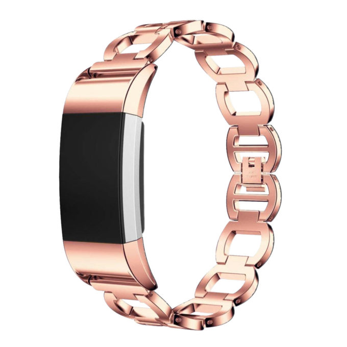 Fb.m50.rg Stainless Steel Bangle Bracelet In Rose Gold Charge 2