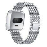 Fb.m53.ss Back Stainless Steel Band Fit Fitbit Versa In Silver