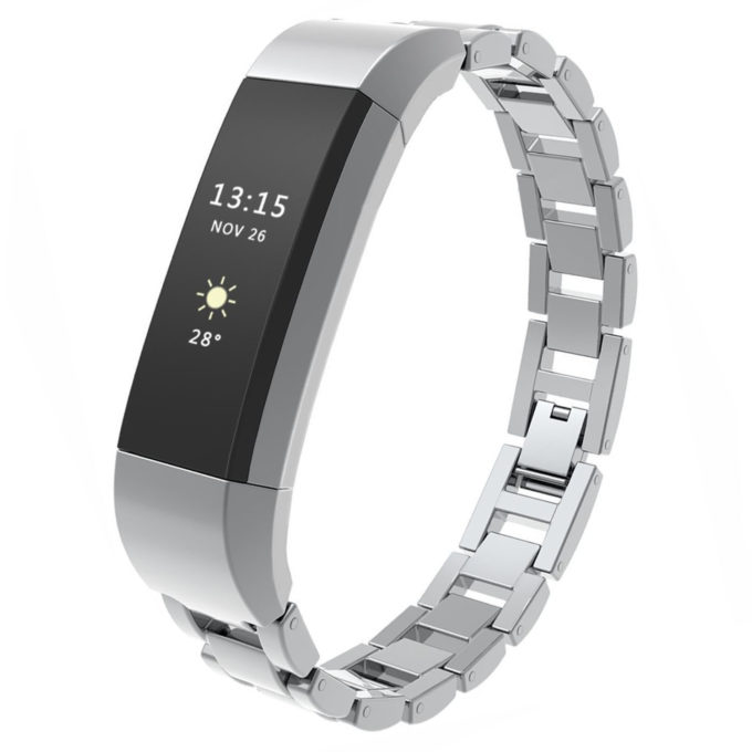 Fb.m58.ss Stainless Steel Bangle Bracelet Fits Fitbit Alta In Silver