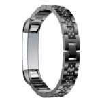 Fb.m59.mb.22 Back Fitbit Alta Stainless Bangle Bracelet W White Rhinestone In Matte Black