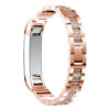Fb.m59.rg.5 Back Fitbit Alta Stainless Bangle Bracelet W Blue Rhinestone In Rose Gold