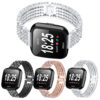 Fb.m61.ss Gallery Stainless Steel Bangle Bracelet W Rhinestones Fits Fitbit Versa In Silver